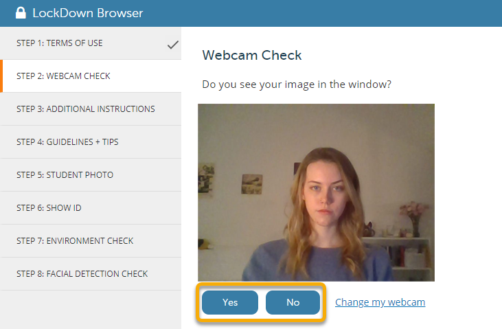 does respondus lockdown browser use camera