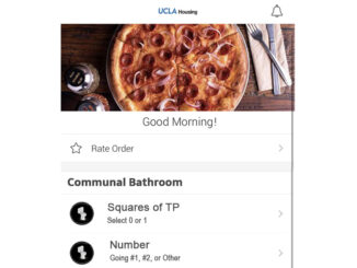 Mobile Order app interface with communal bathroom option